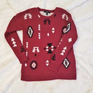 Yellowstone Soft Thick Sweater western Burgundy